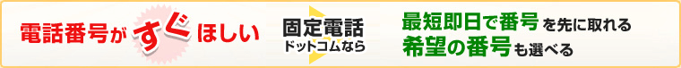 電話番号がすぐほしい 固定電話ドットコムなら ○最短即日で番号を先に取れる ○希望の番号も選べる